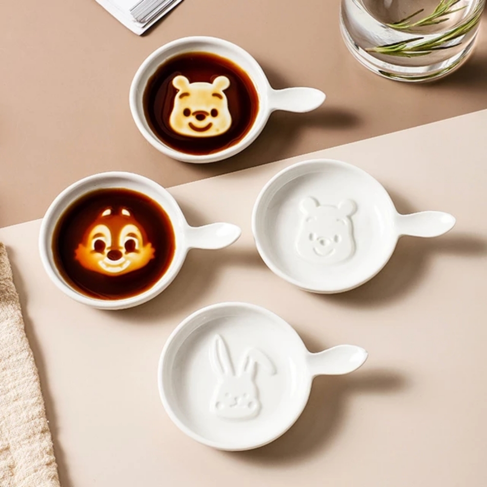 Two Chip and Dale Squirrel Chipmunk Ceramic Soy Sauce Condiment side dis…